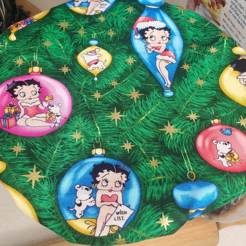 Christmas Betty Boop Reversible KitchenAid Mixer Mixing Bowl Cover Bread Baking